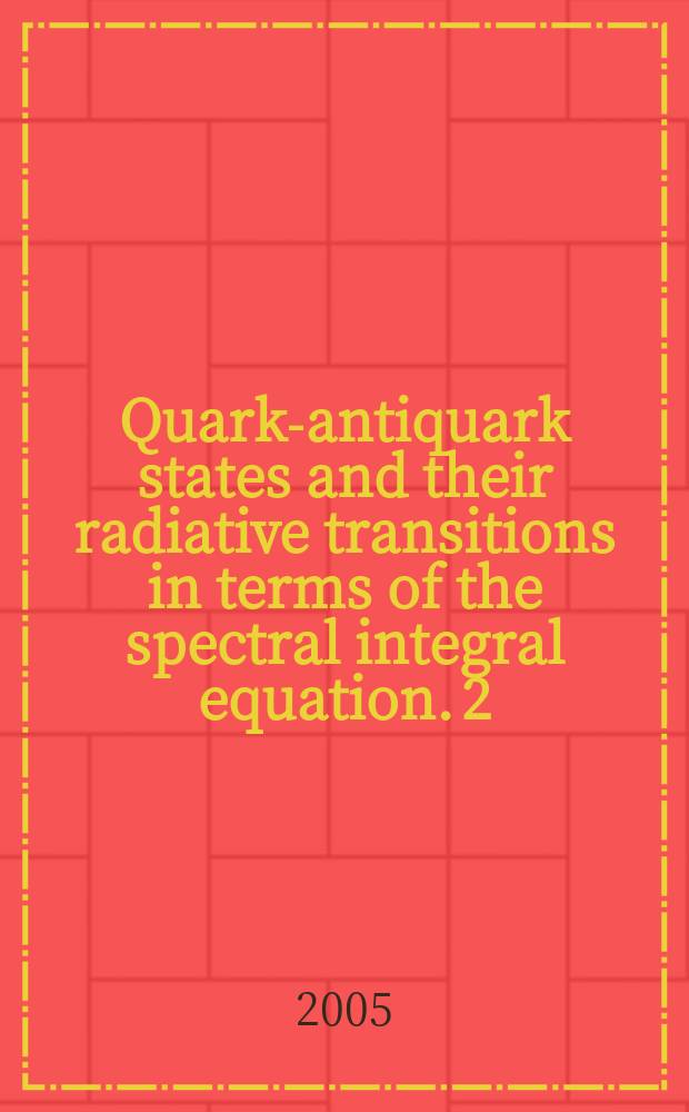 Quark-antiquark states and their radiative transitions in terms of the spectral integral equation. 2 : Charmonia
