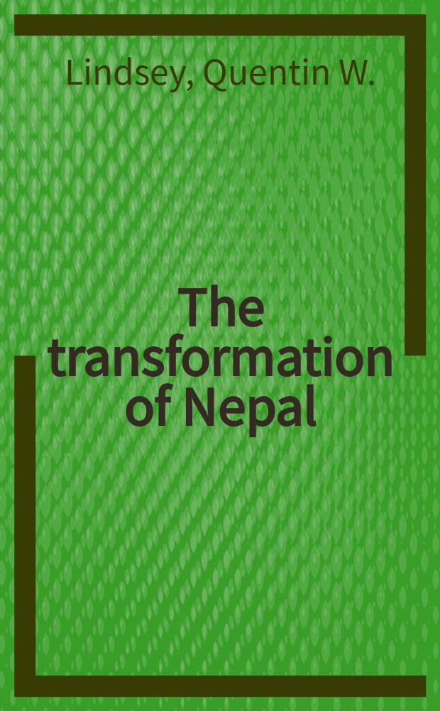 The transformation of Nepal = Трансформация Непала
