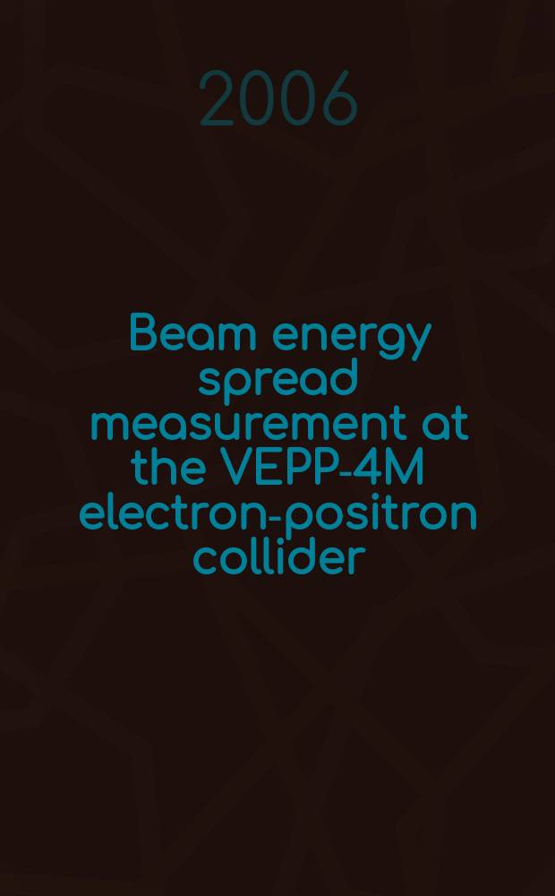 Beam energy spread measurement at the VEPP-4M electron-positron collider