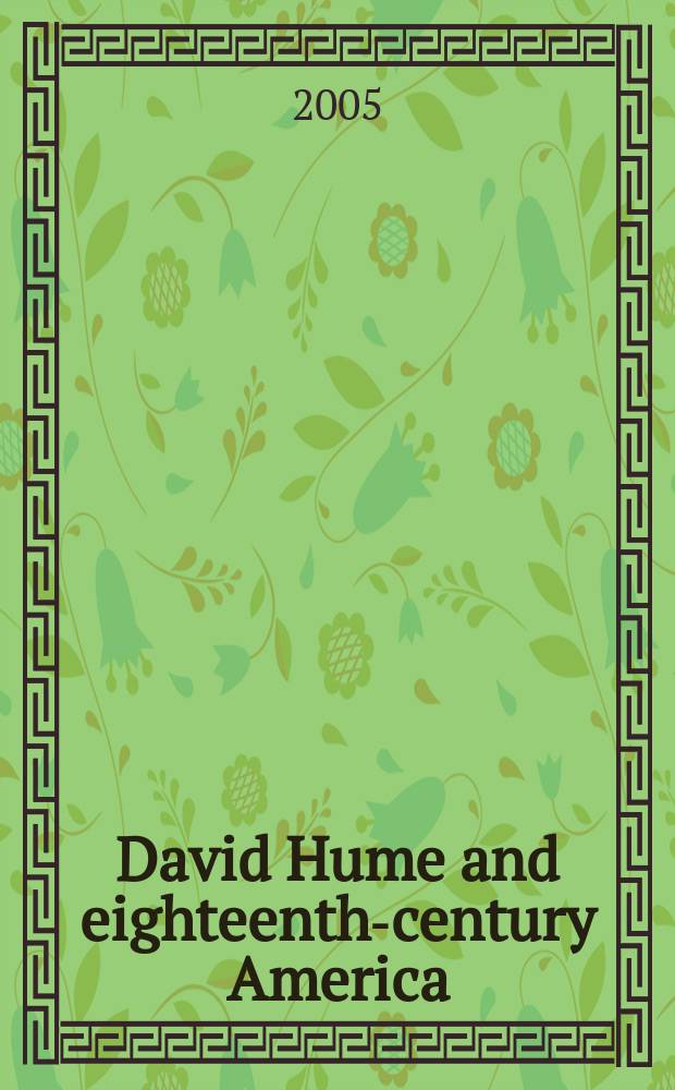 David Hume and eighteenth-century America = Дэвид Юм и Америка 18 века
