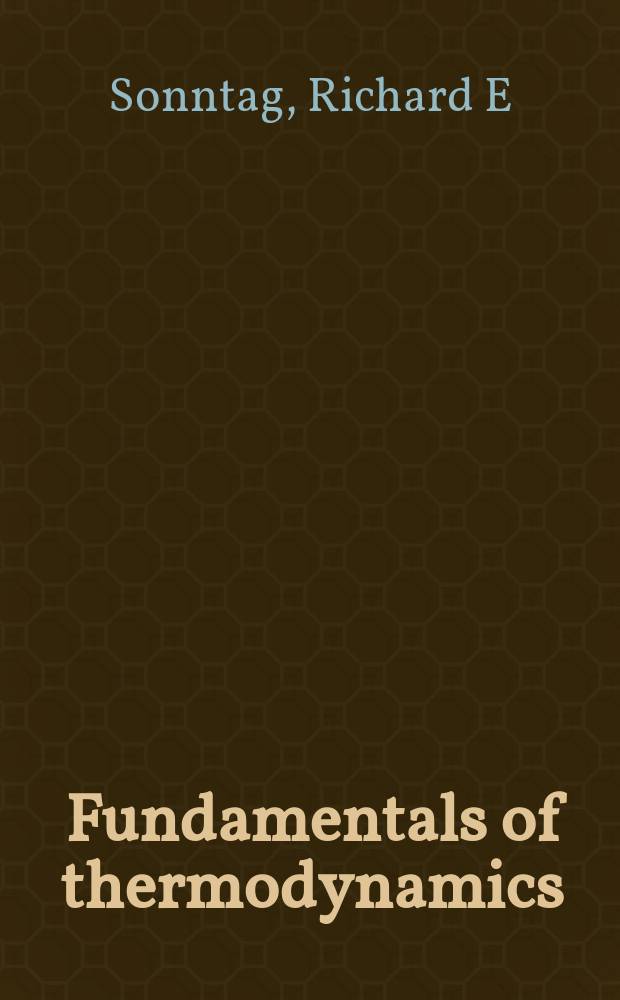 Fundamentals of thermodynamics