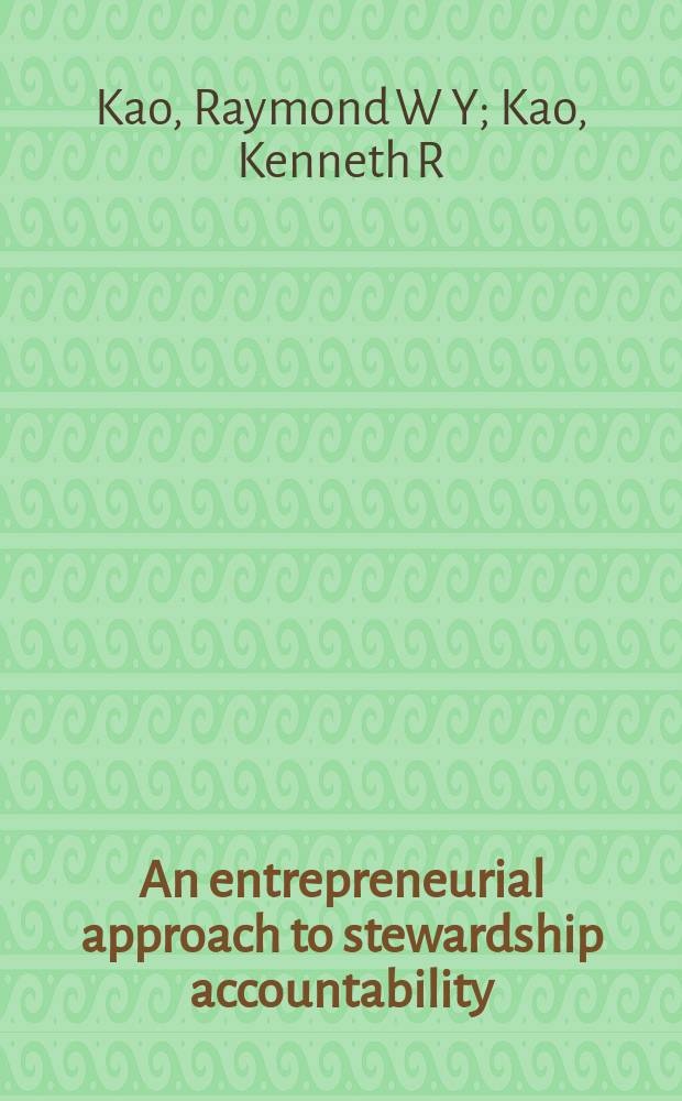 An entrepreneurial approach to stewardship accountability : corporate residual and global poverty = Антрепренерский подход к руководящей ответственности. Корпоративный остаток и глобальная нищета