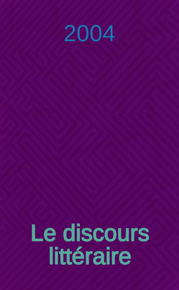 Le discours littéraire : paratopie et scène d'énonciation = Литературный дискурс
