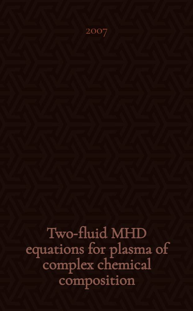 Two-fluid MHD equations for plasma of complex chemical composition
