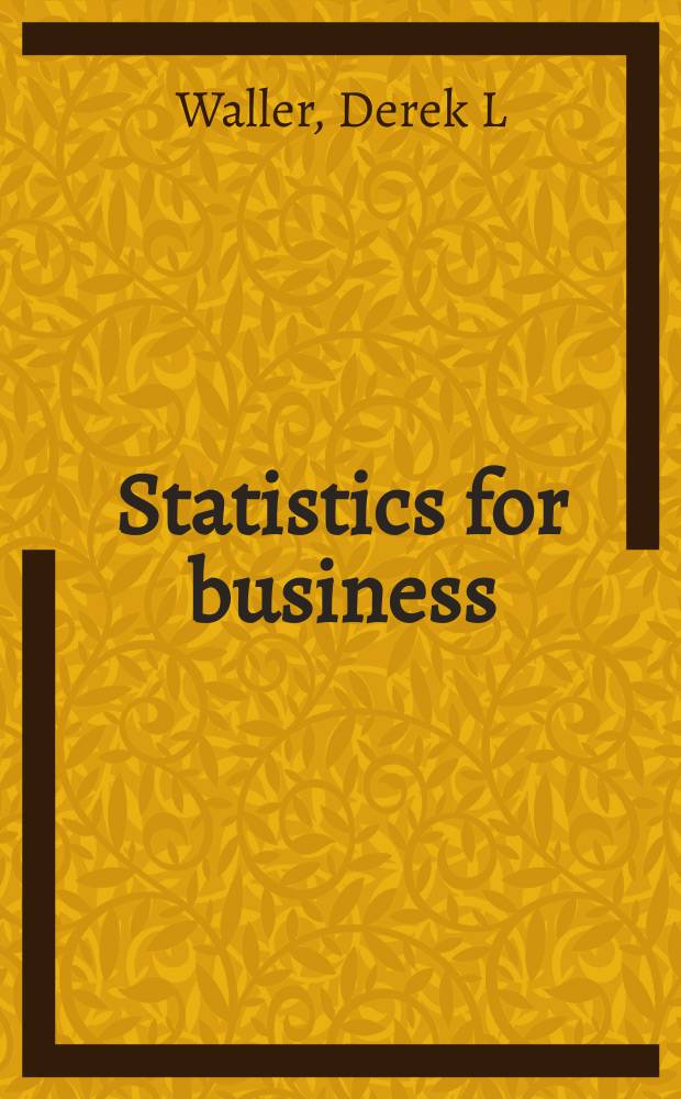Statistics for business = Статистика для бизнеса