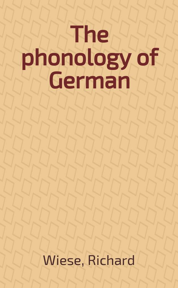 The phonology of German = Фонология немецкого языка