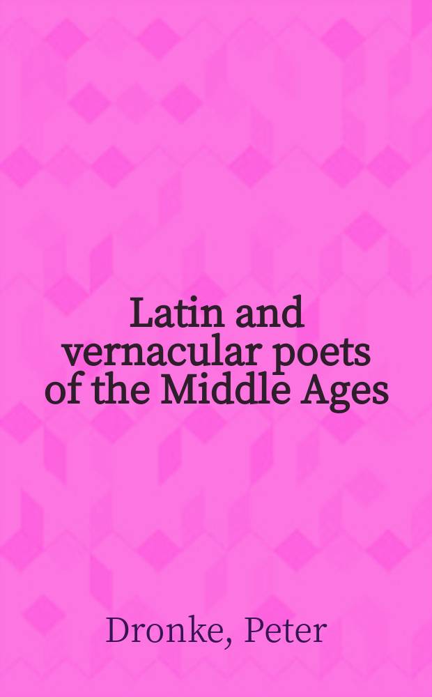 Latin and vernacular poets of the Middle Ages = Латинские и народные (национальные) поэты в Средние века