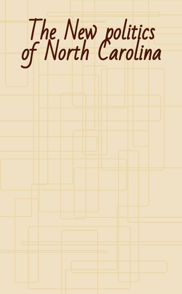 The New politics of North Carolina = Новая политика Северной Каролины