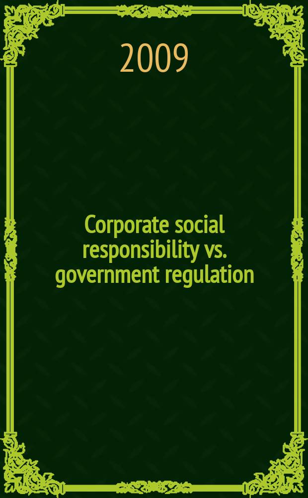 Corporate social responsibility vs. government regulation: institutional analysis with an application to Russia