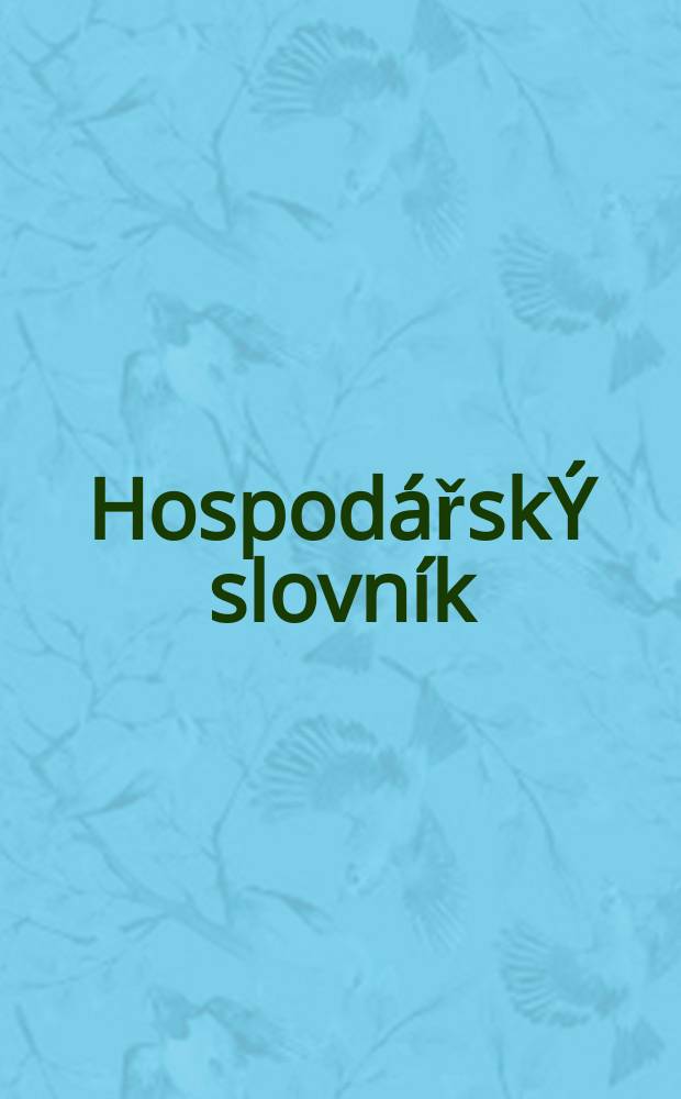 HospodářskÝ slovník : anglicko-českÝ, česko-anglickÝ