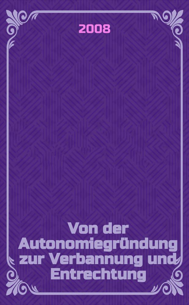 Von der Autonomiegründung zur Verbannung und Entrechtung : die Jahre 1918 und 1941 bis 1948 in der Geschichte der Deutschen in Russland = От создания автономии к высылке и лишению прав