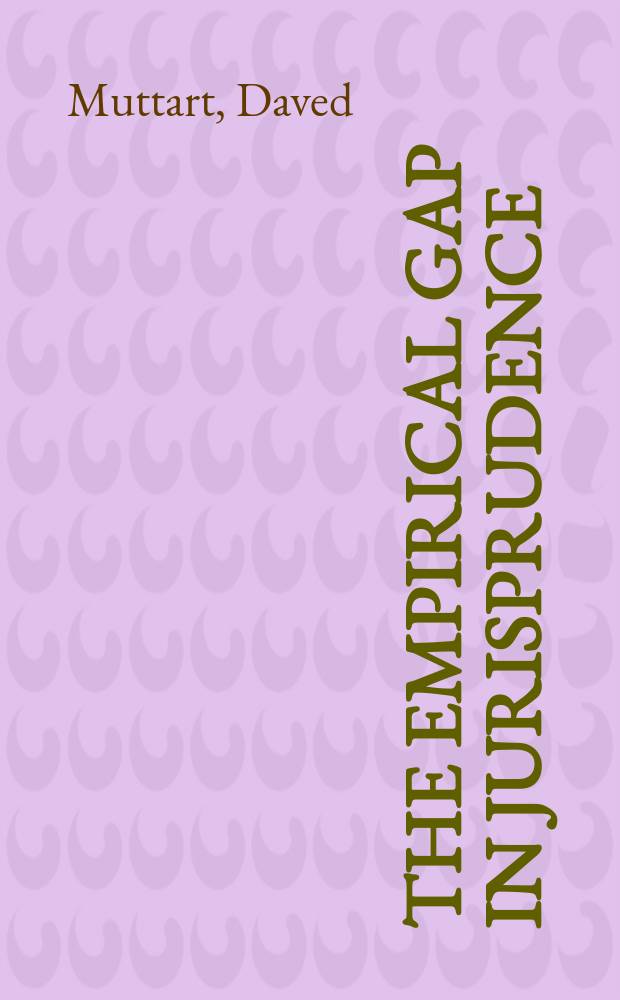 The empirical gap in jurisprudence : a comprehensive study of the Supreme Court of Canada = Эмпирические пробелы права