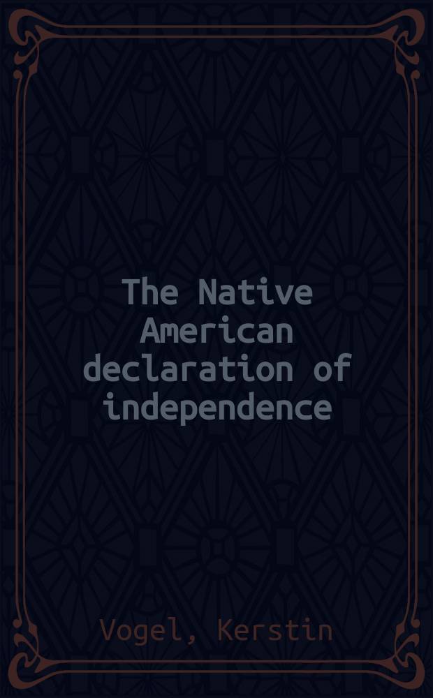 The Native American declaration of independence : William Apess's reflections of ethnic consciousness = Национальная американская Декларация Независимости