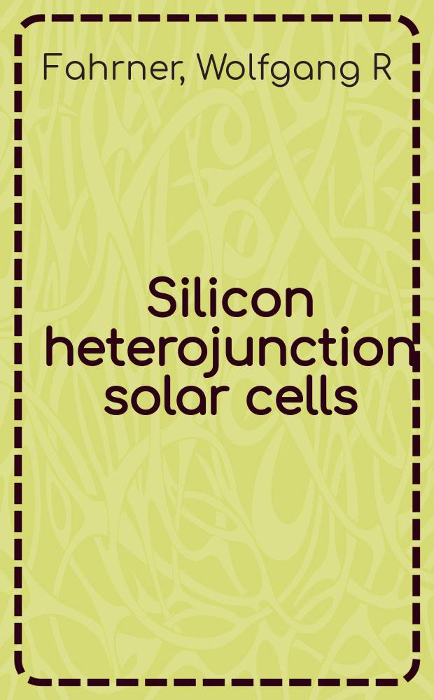 Silicon heterojunction solar cells