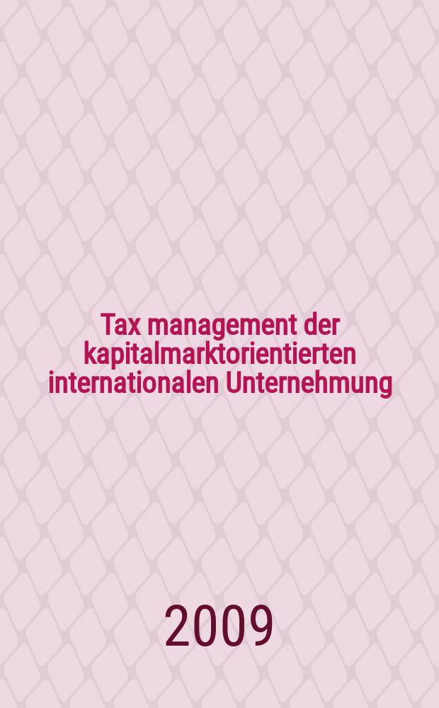 Tax management der kapitalmarktorientierten internationalen Unternehmung = Управление таксами на рынке, ориентированном на капитал в международном предпринимательстве