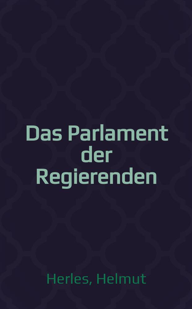 Das Parlament der Regierenden : 40 Jahre Bundesrat : eine Chronik seiner Pr&auml;sidenten = Парламент правящих : 40 лет Бундестага, хроника его президентов