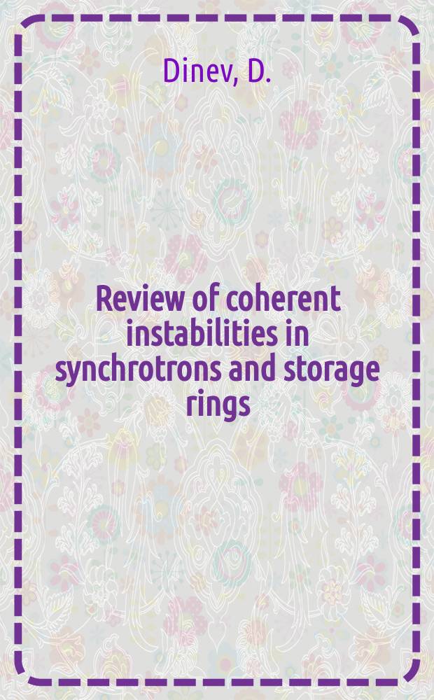 Review of coherent instabilities in synchrotrons and storage rings