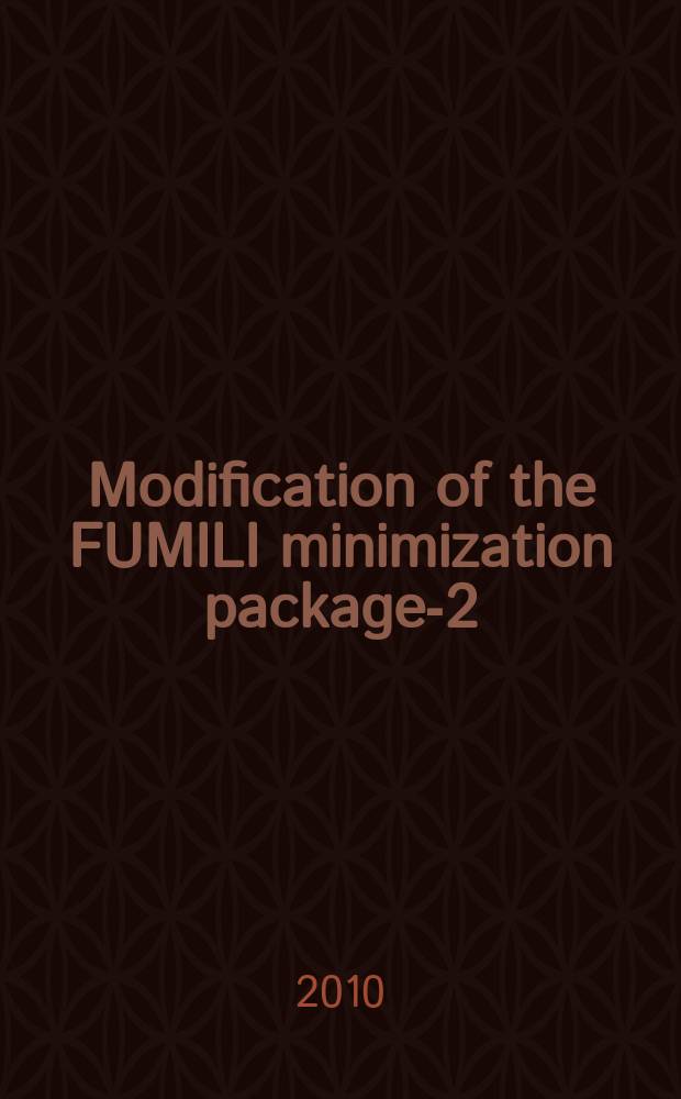 Modification of the FUMILI minimization package-2