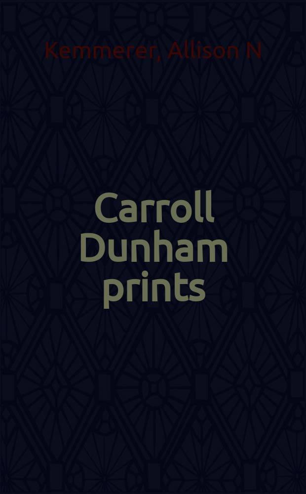 Carroll Dunham prints : catalogue raisonné, 1984-2006 : issued in connection with the Exhibition Carroll Dunham prints: a survey, held February 5 - March 23, 2008, Allen memorial art museum, Oberlin college, Oberlin, Ohio, and May 10 - July 13, 2008, Addison gallery of American art, Phillips academy, Andover, Massachusetts = Гравюры Кэрролла Данхэма