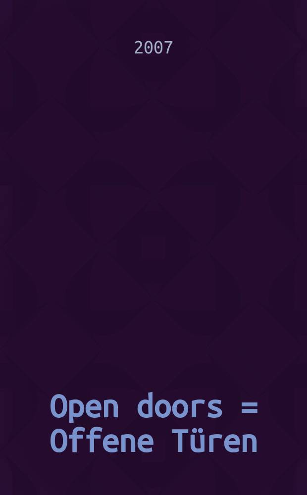 Open doors = Offene Türen = Avoimet ovet : how to make cultural venues and exhibitions accessible