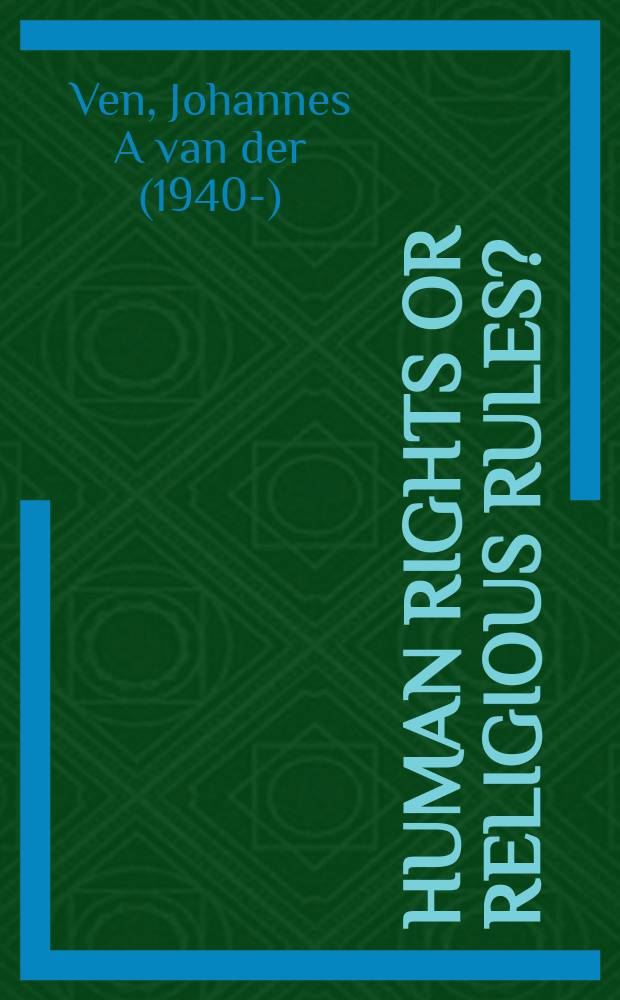 Human rights or religious rules? = Права человека или религиозные правила?