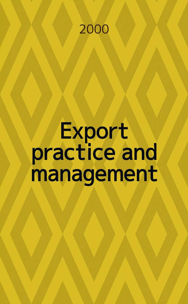 Export practice and management = Экспорт и управление