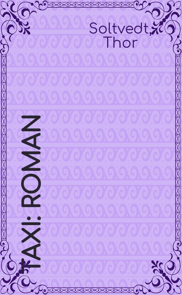 Taxi : roman