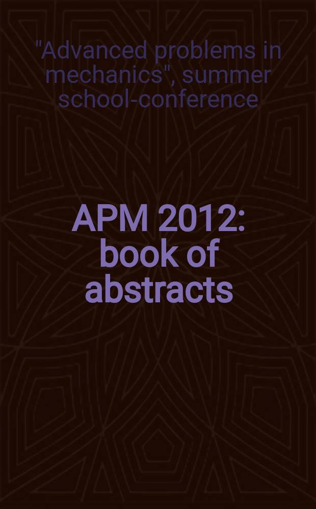 APM 2012 : book of abstracts