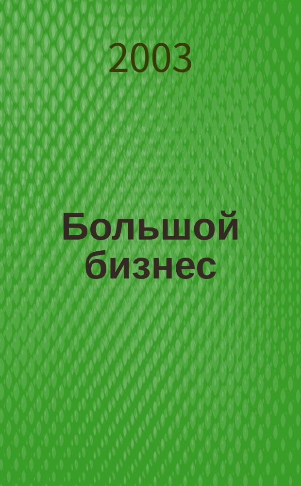 Большой бизнес : Для тех, кто принимает решения. 2003, №4