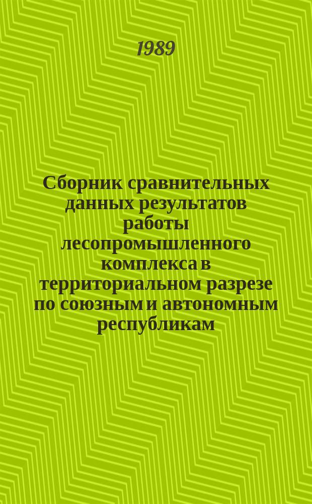 Сборник сравнительных данных результатов работы лесопромышленного комплекса в территориальном разрезе по союзным и автономным республикам, краям и областям. Т.1 : за 1970-1987 годы
