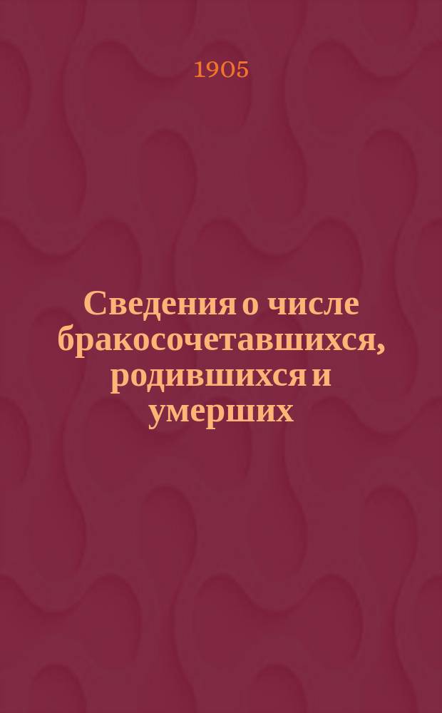 Сведения о числе бракосочетавшихся, родившихся и умерших (с указанием возраста умерших и причин смертности от эпидемических болезней) по приходам Ярославской губернии). 1905, июнь