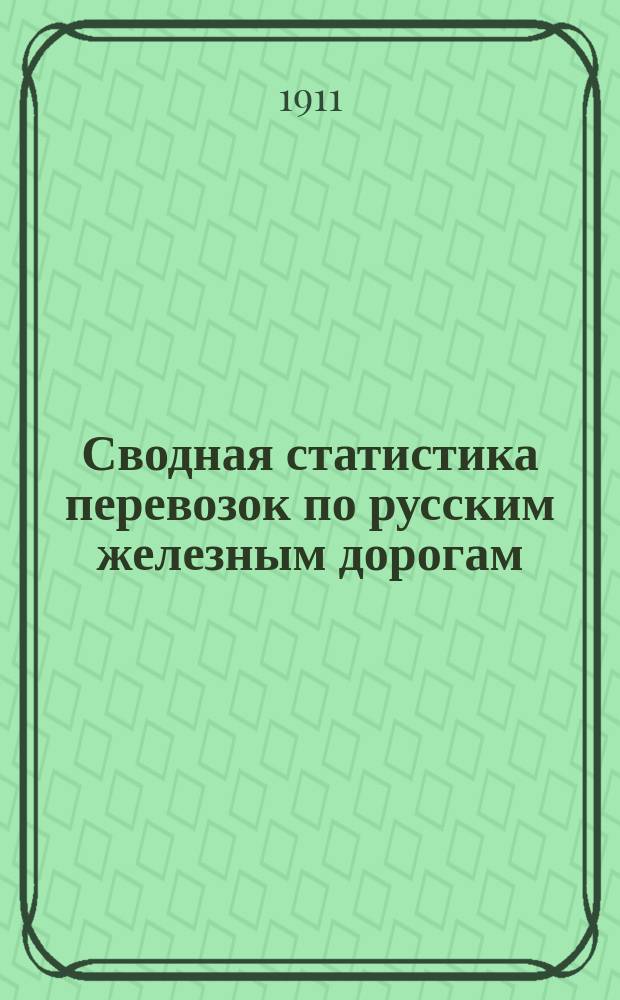 Сводная статистика перевозок по русским железным дорогам : Изд. деп. ж.-д. дел М-ва финансов. 1908, Вып.40 : Гончарные, глиняные и терракотовые изделия (Гр. 25 ...)