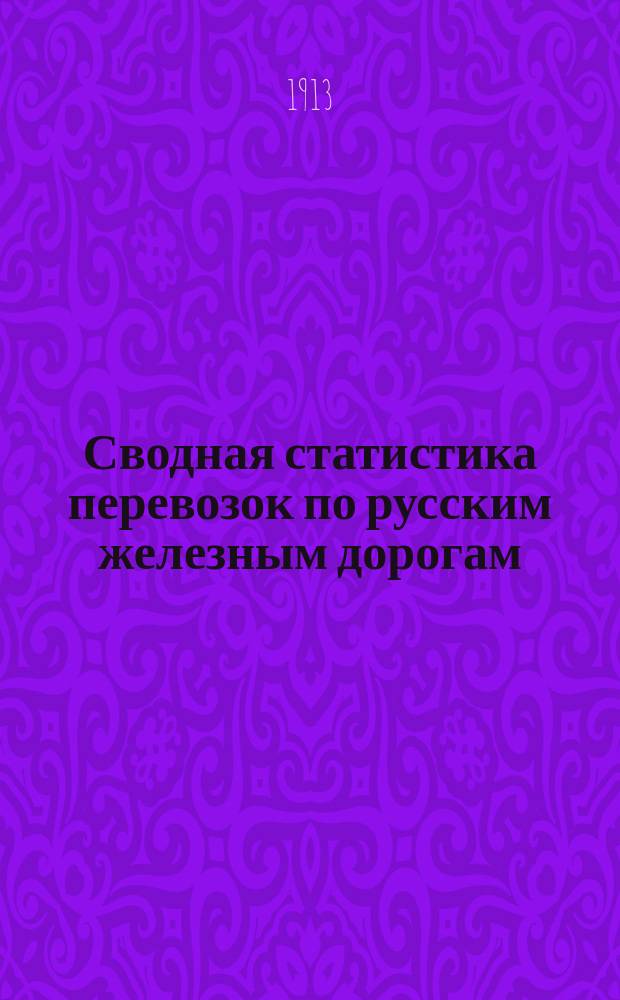 Сводная статистика перевозок по русским железным дорогам : Изд. деп. ж.-д. дел М-ва финансов. 1911, Вып.48 : Спирт винный (кроме безводного), виноградный, паточный и фруктовый, а также сивушное масло (Гр. 102 ...)