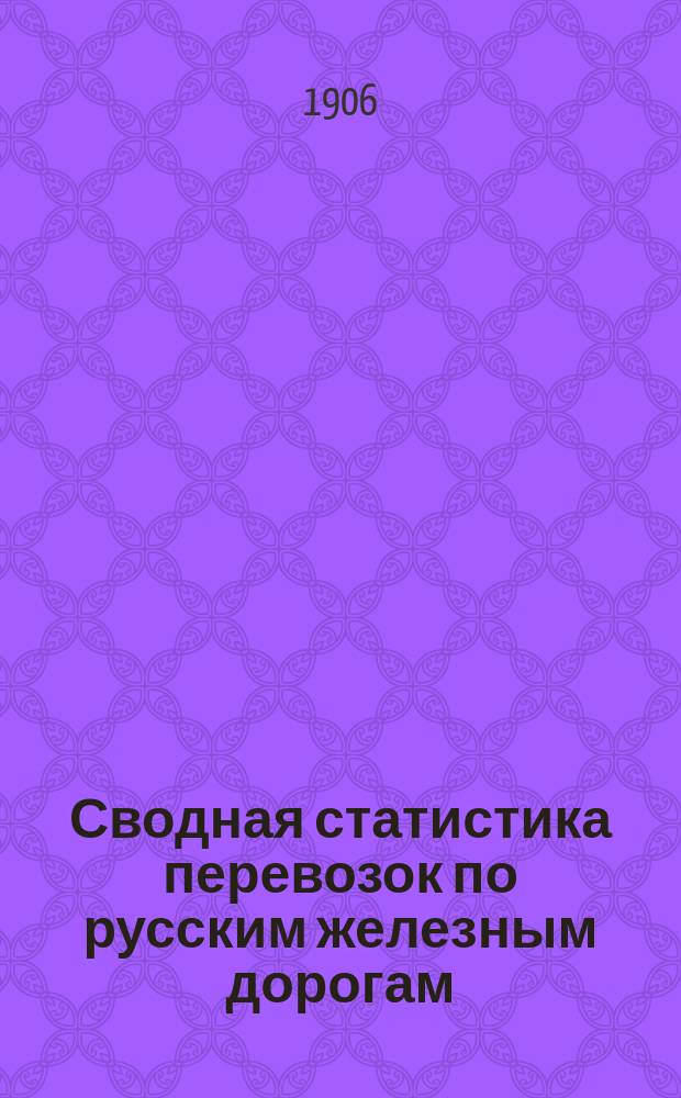 Сводная статистика перевозок по русским железным дорогам : Изд. деп. ж.-д. дел М-ва финансов. 1903, Вып.58 : Медь, латунь, томпак и бронза не в деле и в изделиях (Гр. 70 ...)