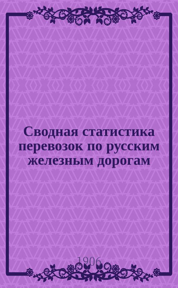 Сводная статистика перевозок по русским железным дорогам : Изд. деп. ж.-д. дел М-ва финансов. 1904, Вып.23 : Травы, кроме лекарственных и красильных. С малою скоростью (Гр. 109 ...)