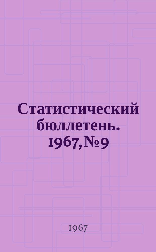 Статистический бюллетень. 1967, №9 : Пищевая промышленность Молдавской ССР