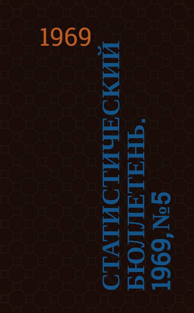 Статистический бюллетень. 1969, №5 : Средние оптовые цены и рентабельность важнейших видов промышленной продукции предприятий Молдавской ССР за 1968 год