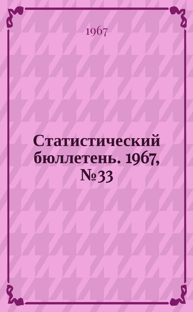 Статистический бюллетень. 1967, №33(426) : Сельское хозяйство