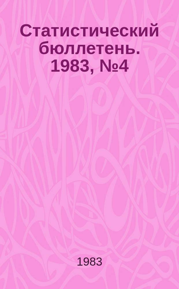 Статистический бюллетень. 1983, №4(841) : Показатели развития отраслей агропромышленного комплекса