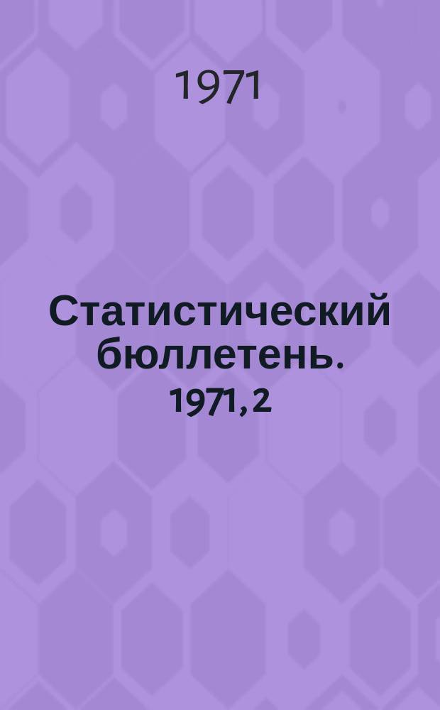 Статистический бюллетень. 1971, 2(10) Т.1 : Промышленность