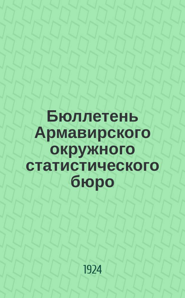 Бюллетень Армавирского окружного статистического бюро