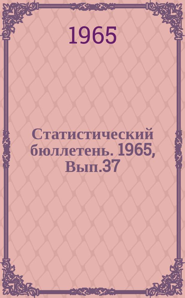 Статистический бюллетень. 1965, Вып.37(573) : Итоги разработки отчетов по статистике торговли за III квартал 1965 года