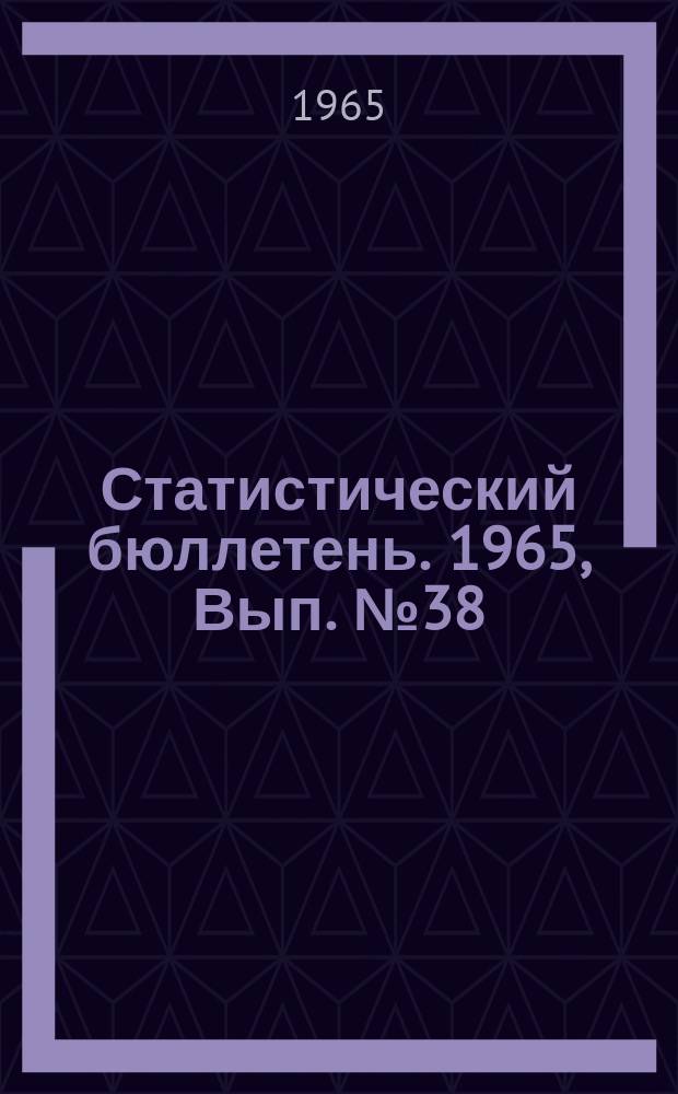 Статистический бюллетень. 1965, Вып.№38(574) : Показатели народного образования и подготовки кадров с высшим и средним специальным образованием на начало 1965/66