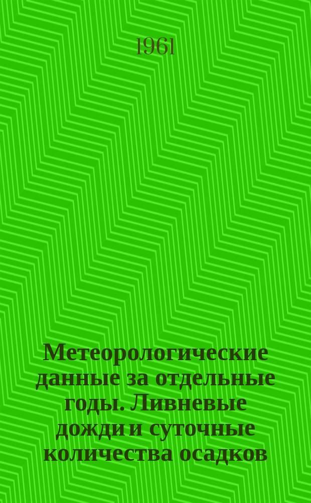Метеорологические данные за отдельные годы. Ливневые дожди и суточные количества осадков. Вып.18, По Казахской ССР