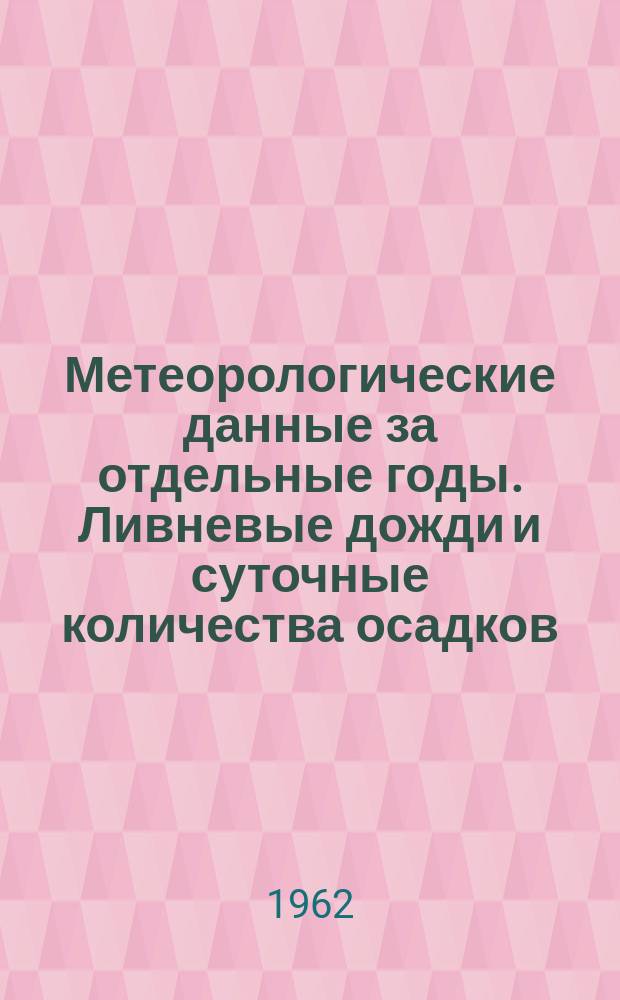 Метеорологические данные за отдельные годы. Ливневые дожди и суточные количества осадков. Вып.33, По Магаданской области