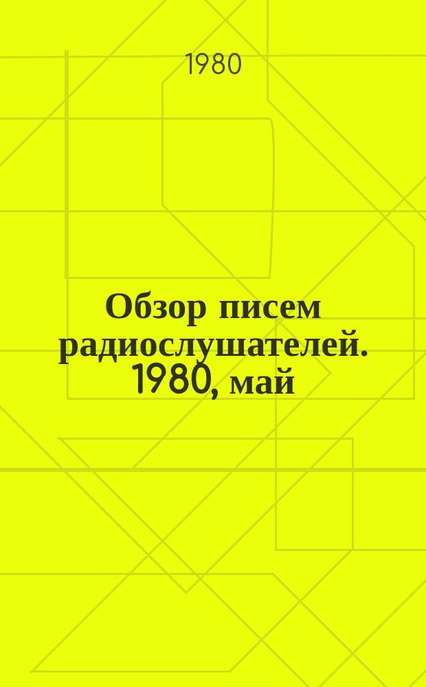 Обзор писем радиослушателей. 1980, май