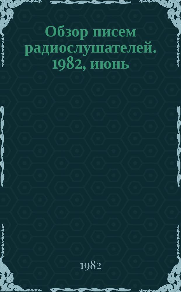 Обзор писем радиослушателей. 1982, июнь