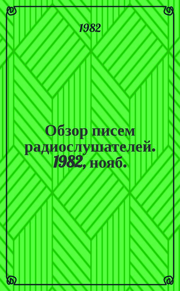 Обзор писем радиослушателей. 1982, нояб.
