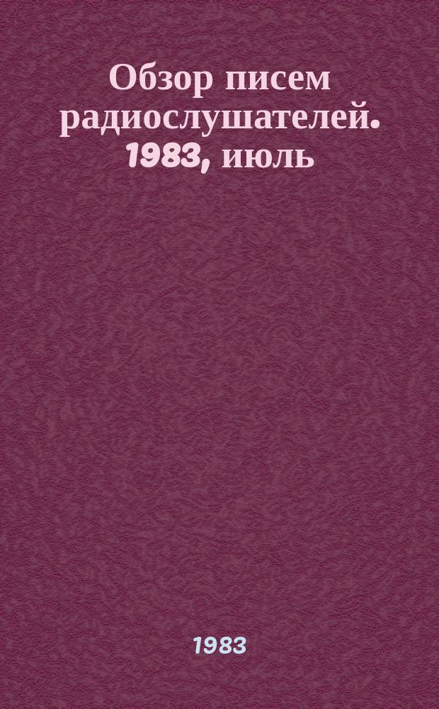 Обзор писем радиослушателей. 1983, июль