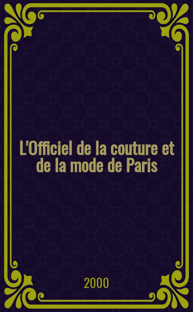 L'Officiel de la couture et de la mode de Paris : Журн. париж. кутюрье Рус. изд. №19